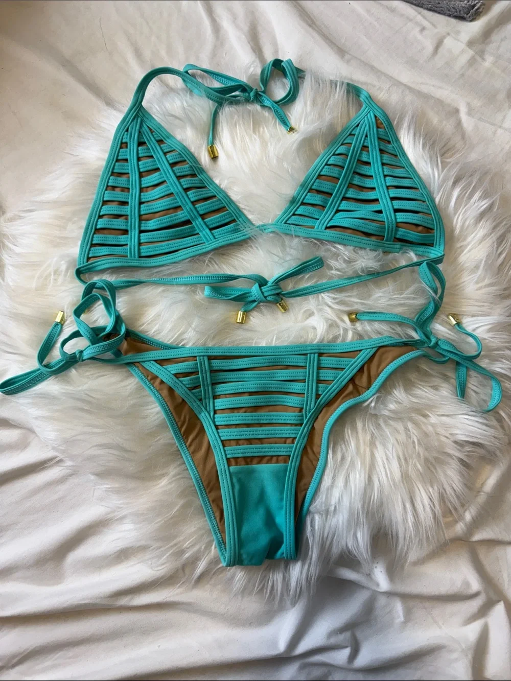 Beach Bunny Strappy Triangle Bikini Set